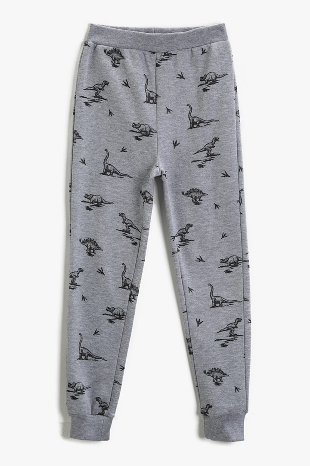 KOTON, Pantaloni sport cu talie elastica si imprimeu, Gri/negru