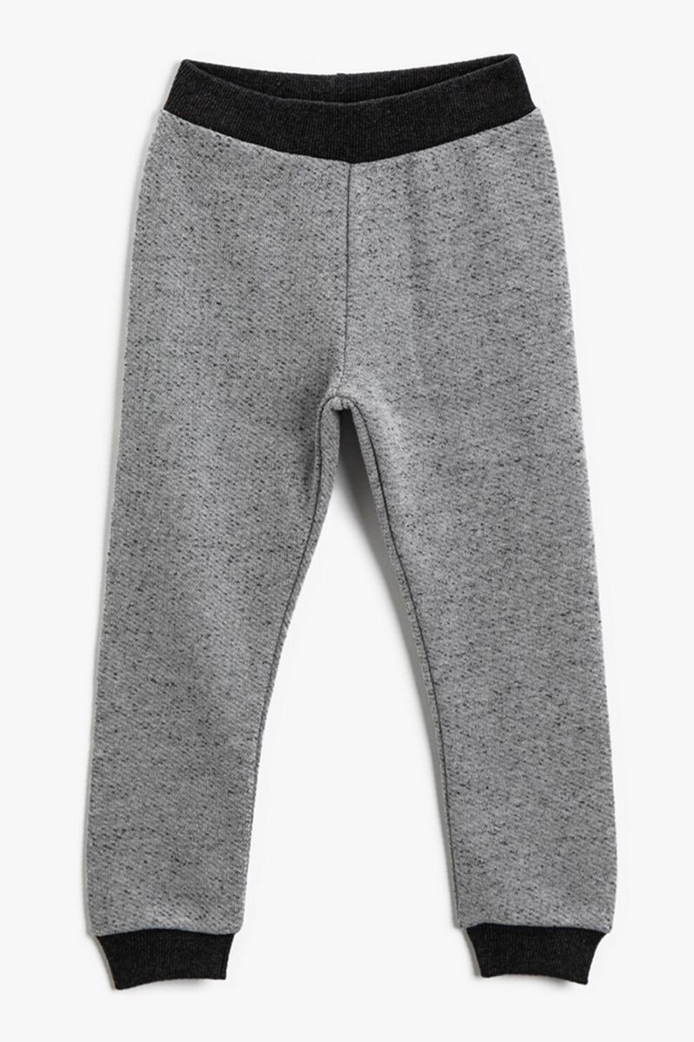 KOTON, Pantaloni sport cu margini contrastante, Gri melange/Negru