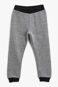 KOTON, Pantaloni sport cu margini contrastante, Gri melange/Negru KOTON, Pantaloni sport cu margini contrastante, Gri melange/Negru