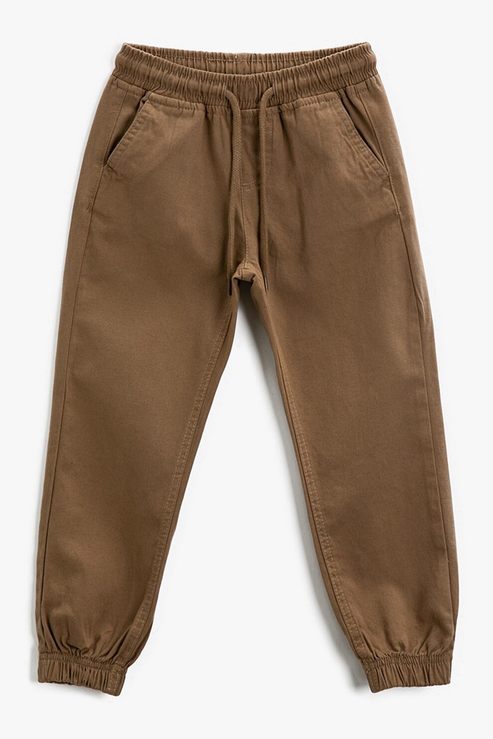 KOTON, Pantaloni jogger cu model uni, Cafeniu