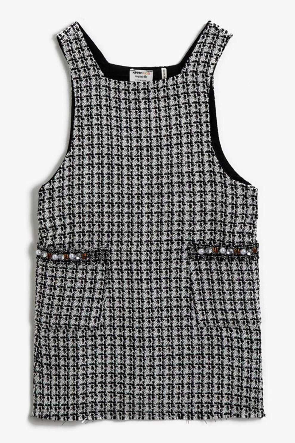 KOTON, Sarafan in carouri, din tuid, Negru/Alb