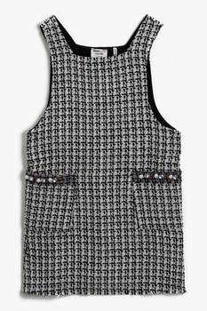 KOTON, Sarafan in carouri, din tuid, Negru/Alb KOTON, Sarafan in carouri, din tuid, Negru/Alb