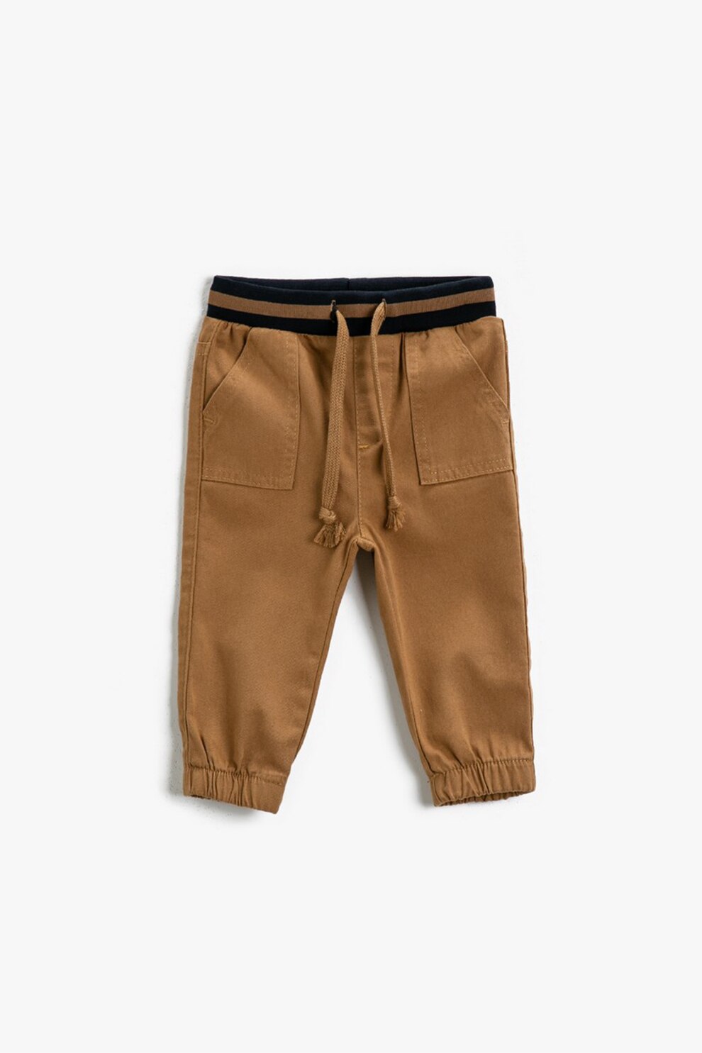 KOTON, Pantaloni jogger cu buzunare frontale si snur de ajustare, Maro caramel