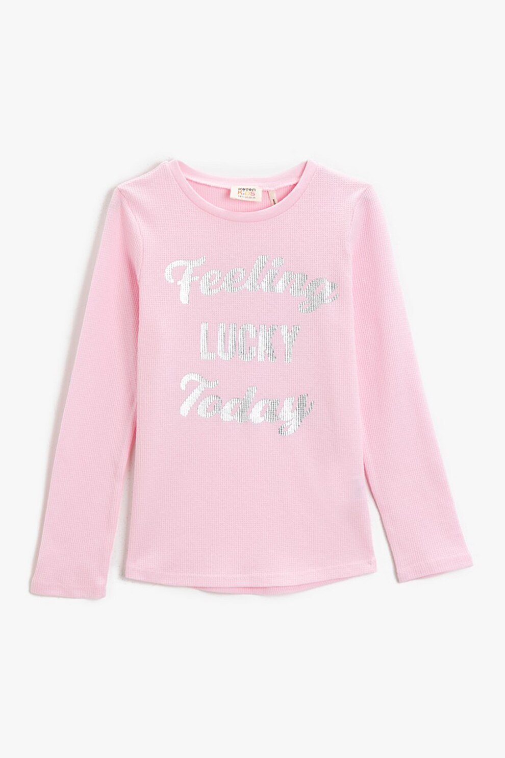 KOTON, Bluza de bumbac cu imprimeu text, Roz