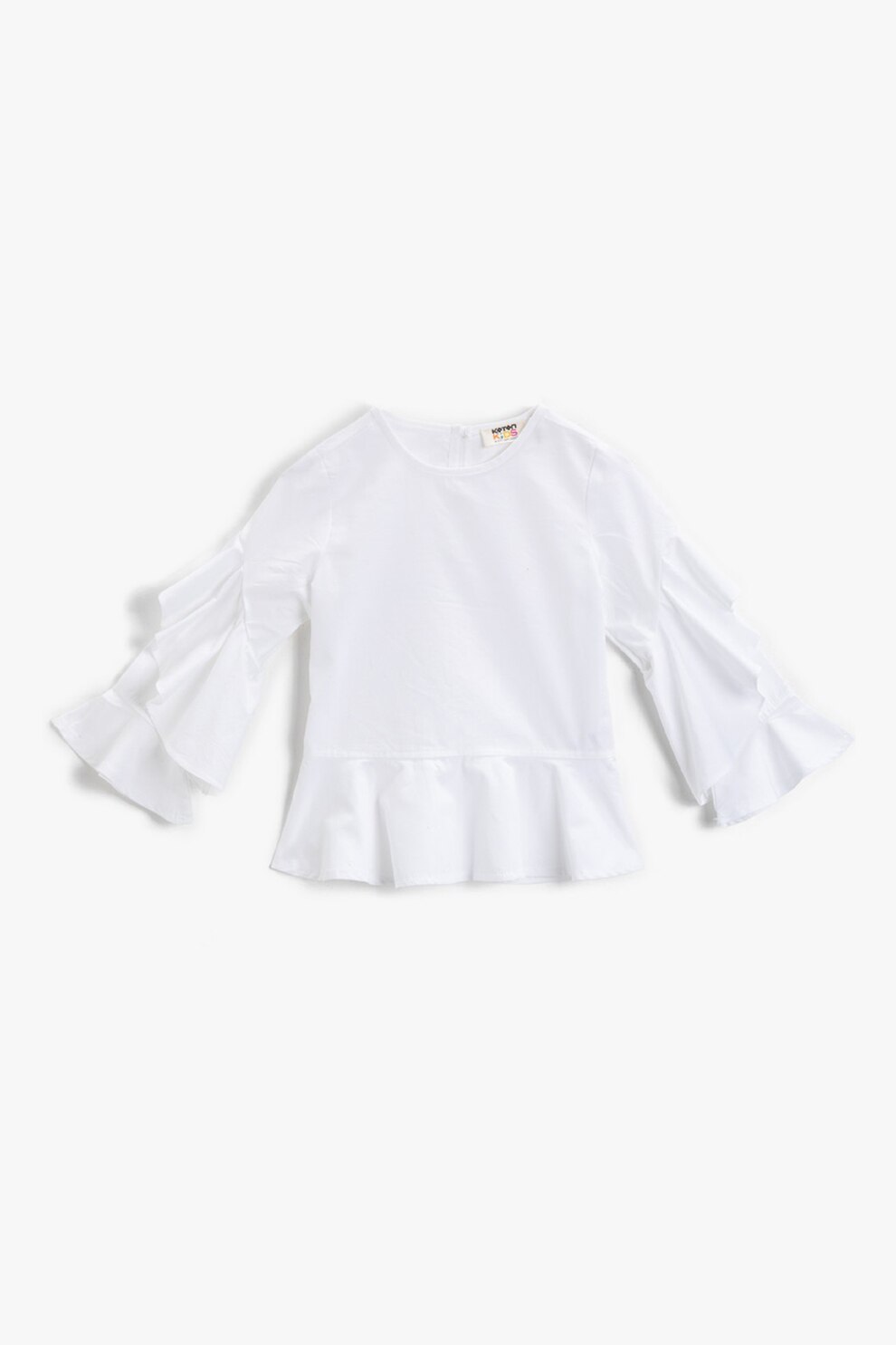 KOTON, Bluza de bumbac cu maneci clopot, Alb