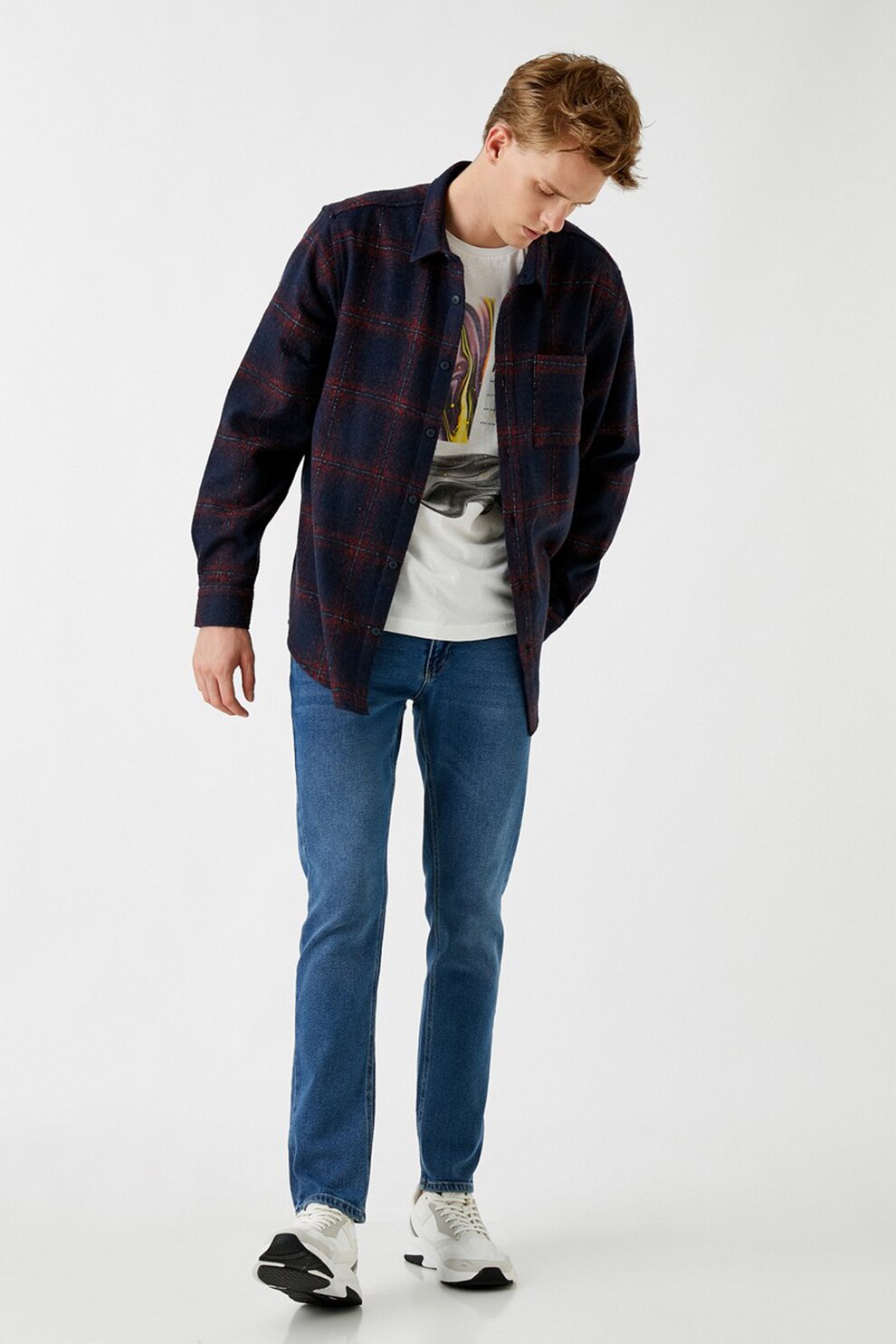 KOTON, Blugi slim fit Brad, Albastru