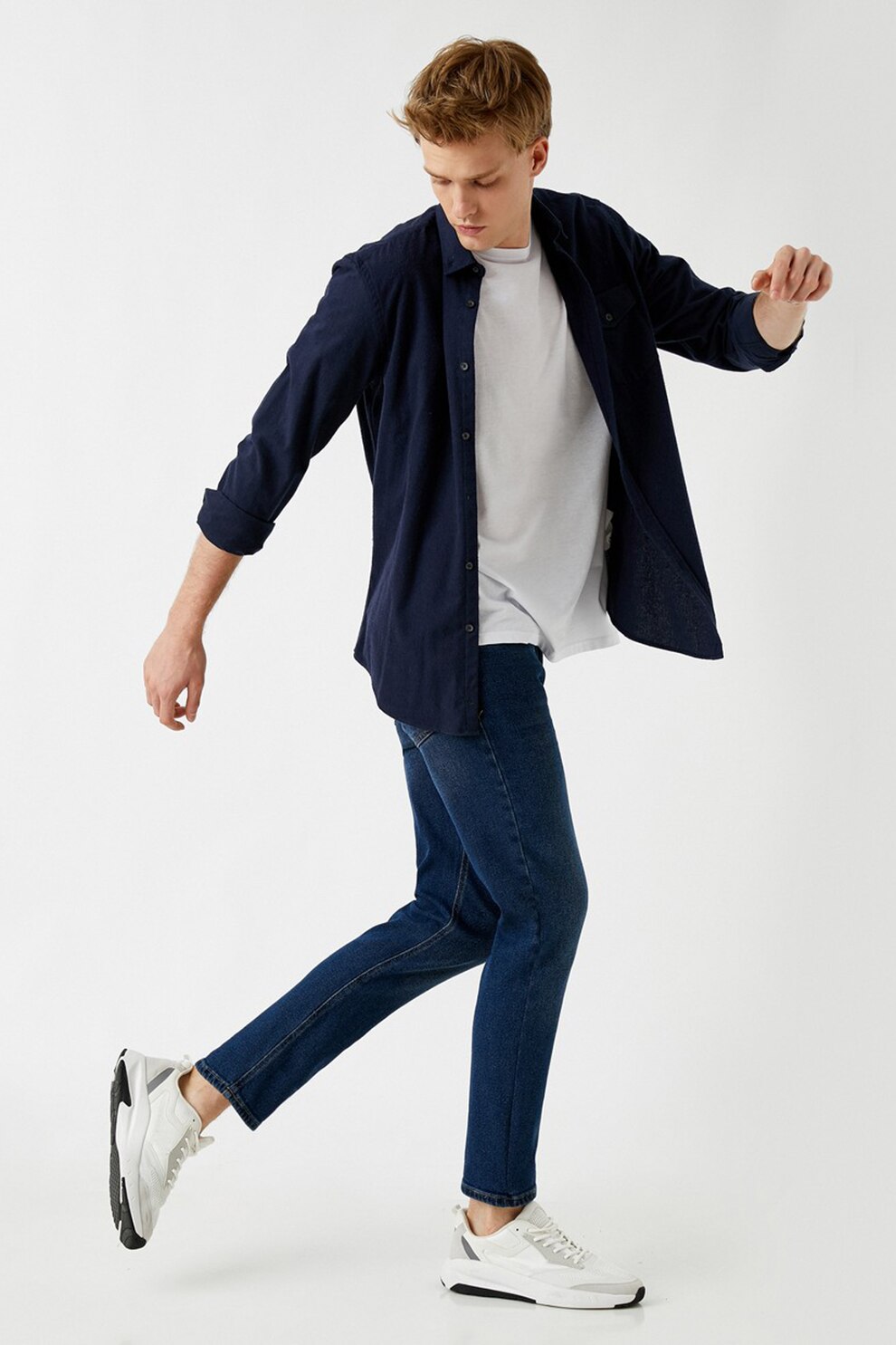 KOTON, Blugi slim fit Brad, Bleumarin