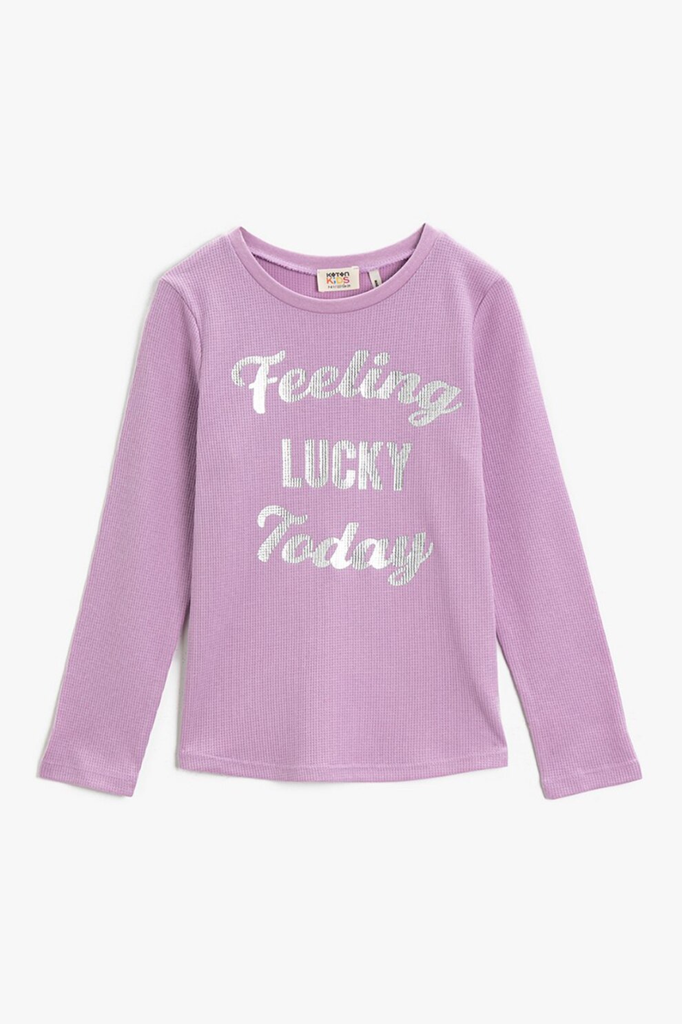 KOTON, Bluza de bumbac cu imprimeu text, Lila