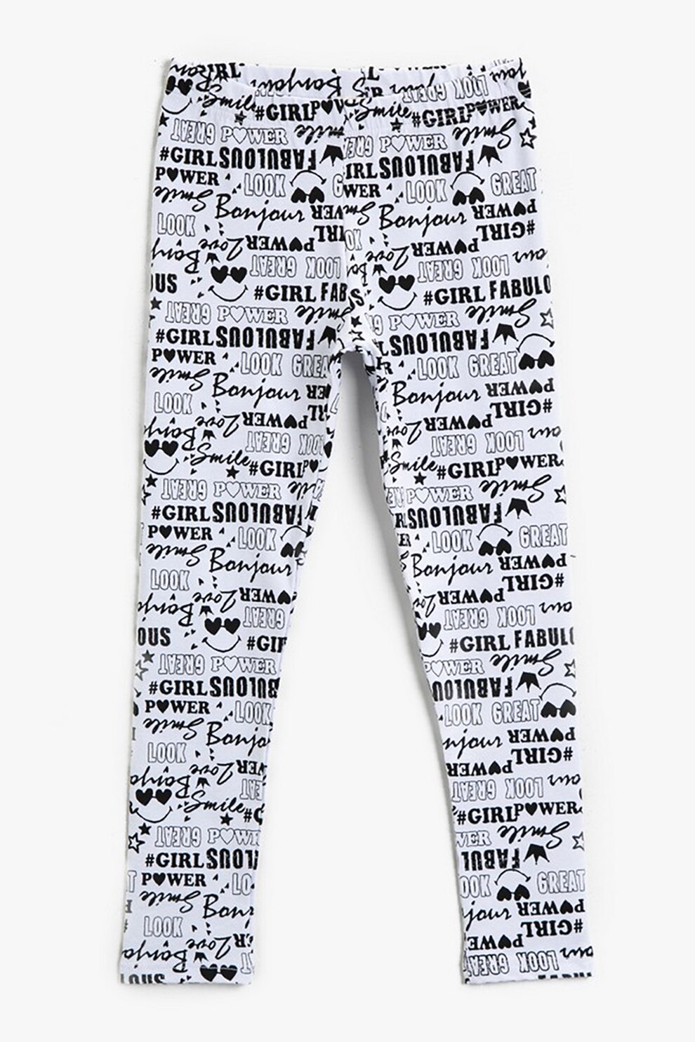 KOTON, Colanti cu imprimeu text, Alb/Negru