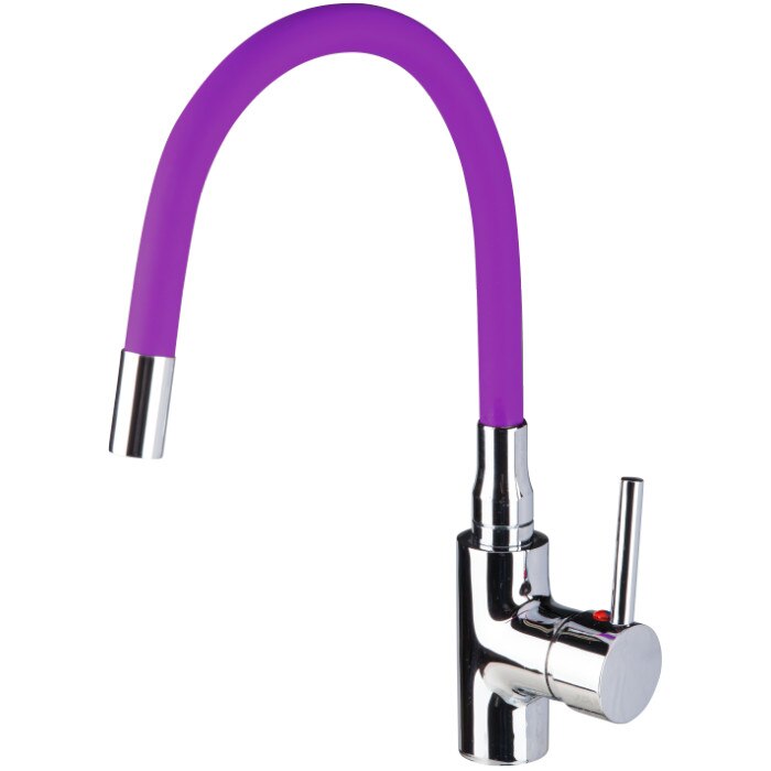 Baterie bucatarie, Evosanitary, pipa flexibila, mov/crom