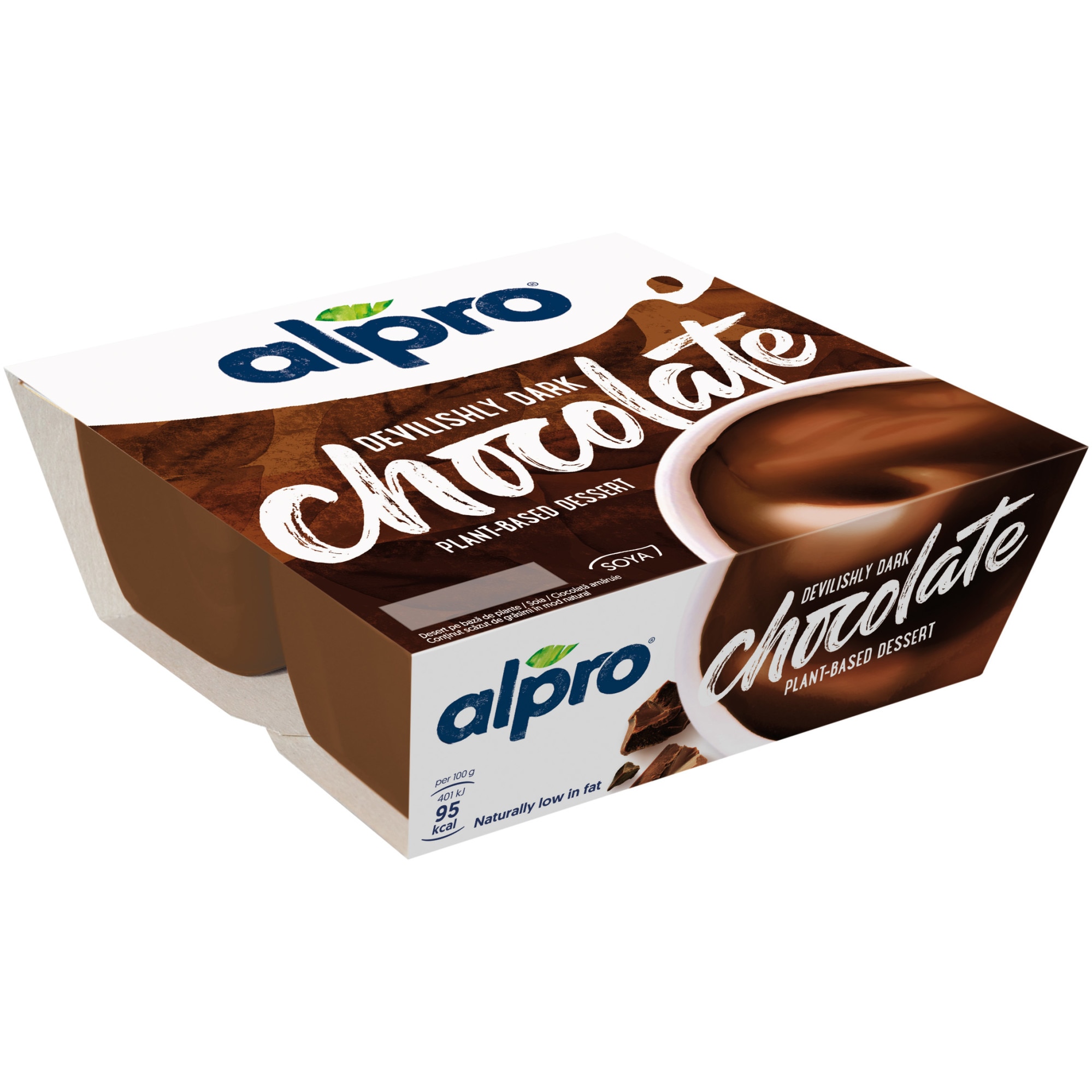 Desert din soia cu ciocolata neagra Alpro, 4x125g