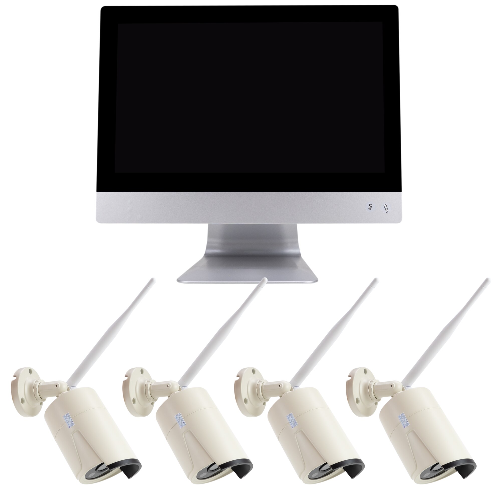 Kit supraveghere video PNI House WiFi651 - 4 camere Full HD 2MP Wi-Fi P2P si monitor 12 inch