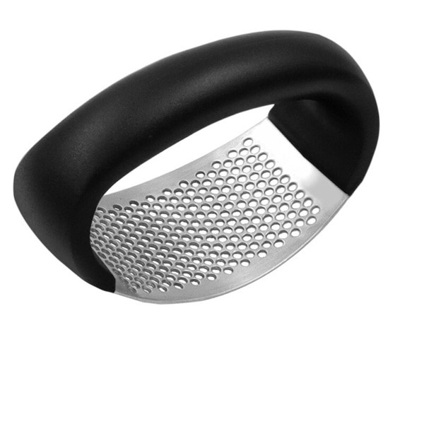 Presa usturoi, otel inoxidabil, maner plastic negru