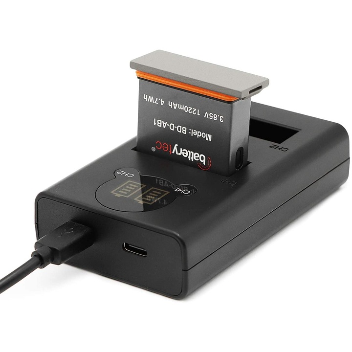 Baterie reincarcabila Batterytec 1220 mAh, Compatibila DJI OSMO Action AB1