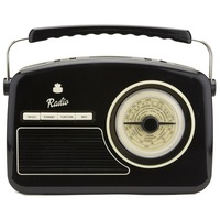 Radio cu ceas si alarma GPO Rydell Nostalgic DAB+, negru