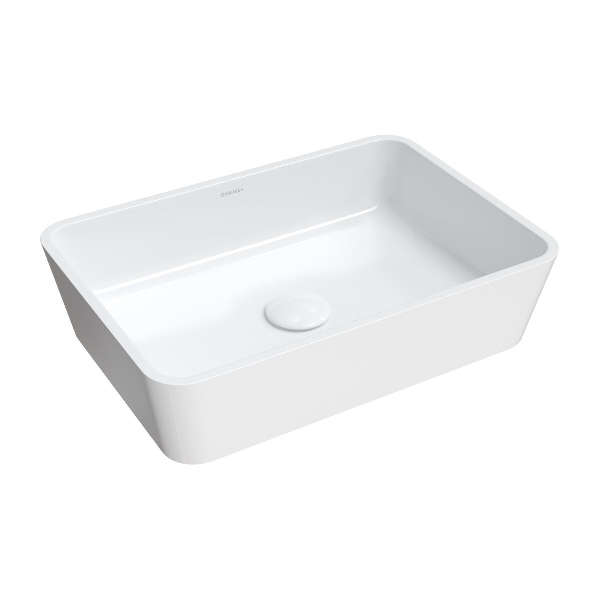 Lavoar OMNIRES PARMA, Compozit Roca Dolomit, Alb, lucios, 50x35 cm, montaj pe blat