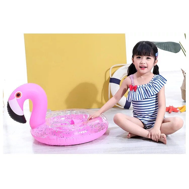 Colac de inot bebe model Flamingo, 48 cm, multicolor - eMAG.ro