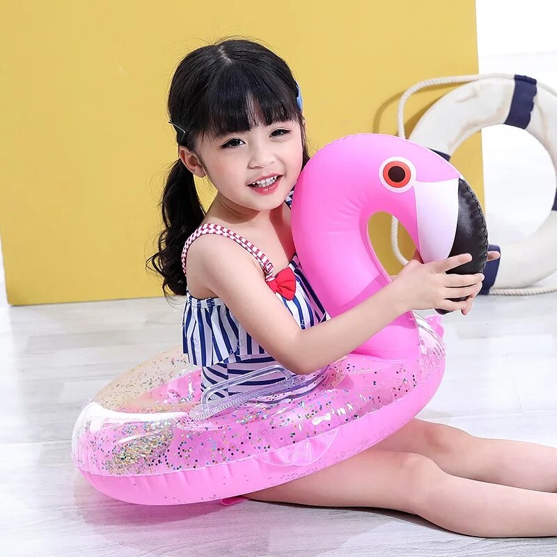 Colac de inot bebe model Flamingo, 48 cm, multicolor - eMAG.ro