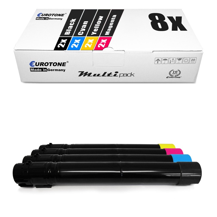 Set 8 Toner Eurotone Alternativa pentru Lexmark C950X2KG Negru / C950X2CG Cyan / C950X2MG Magenta / C950X2YG Galben
