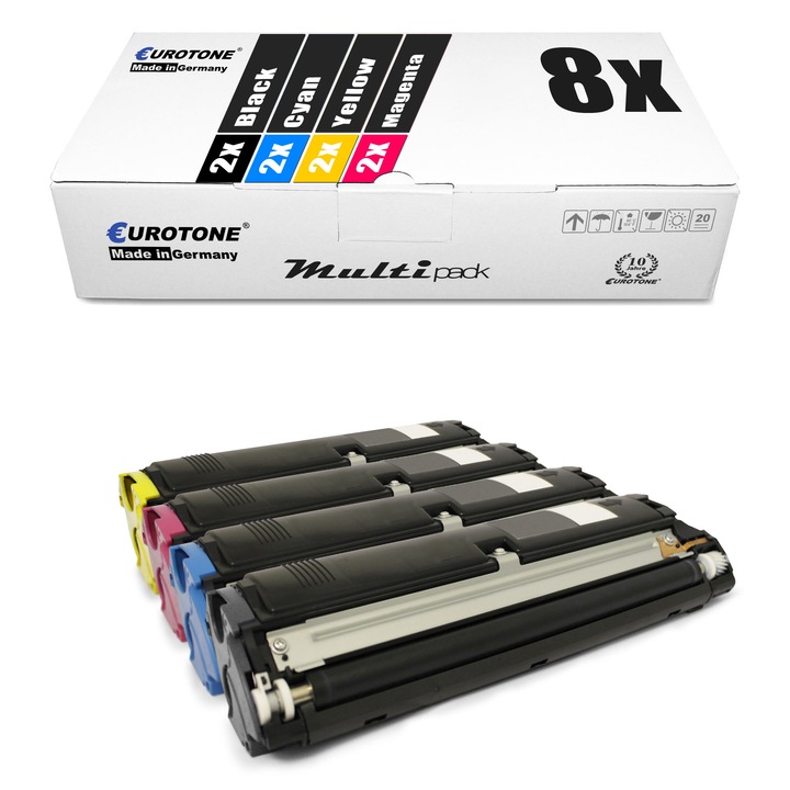 Set 8 Toner Eurotone Alternativa pentru Epson C13S050229 Negru / C13S050228 Cyan / C13S050227 Magenta / C13S050226 Galben