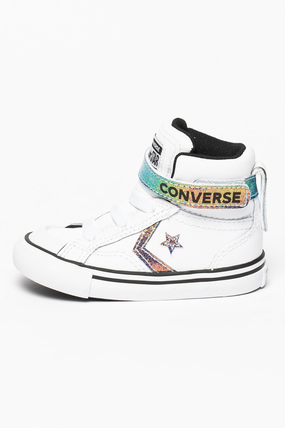 Converse, Tenisi mid-high de piele Pro Blaze, Alb/Argintiu, 22 EU
