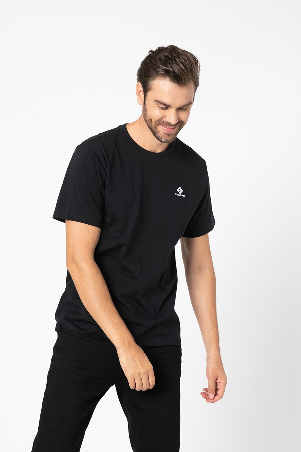 Converse, Tricou de bumbac Star Chevron, negru