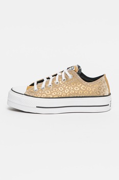 Converse - Chuck Taylor All Star Lift fényes hatású állatmintás cipő, Aranyszín/Fehér