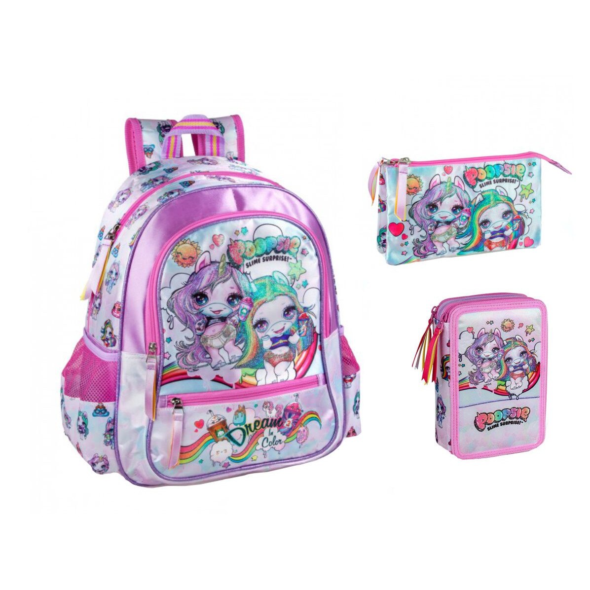 Set Scoala Poopsie - Ghiozdan, Penar Echipat, Penar Etui