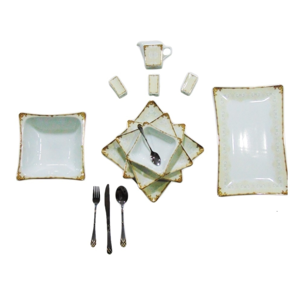 Servicu de masa Dorsa galben-auriu 31 piese