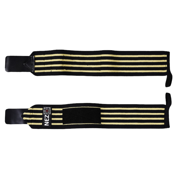 Fase Elastice NEZ Wrist Wraps 52cm Yellow - Protectie incheieturi cu Bucla Deget si Scai