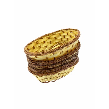Set 5 cosuri impletite oval, Atelier, Crem, Rachita, 16x11x5cm Set 5 cosuri impletite oval, Atelier, Crem, Rachita, 16x11x5cm