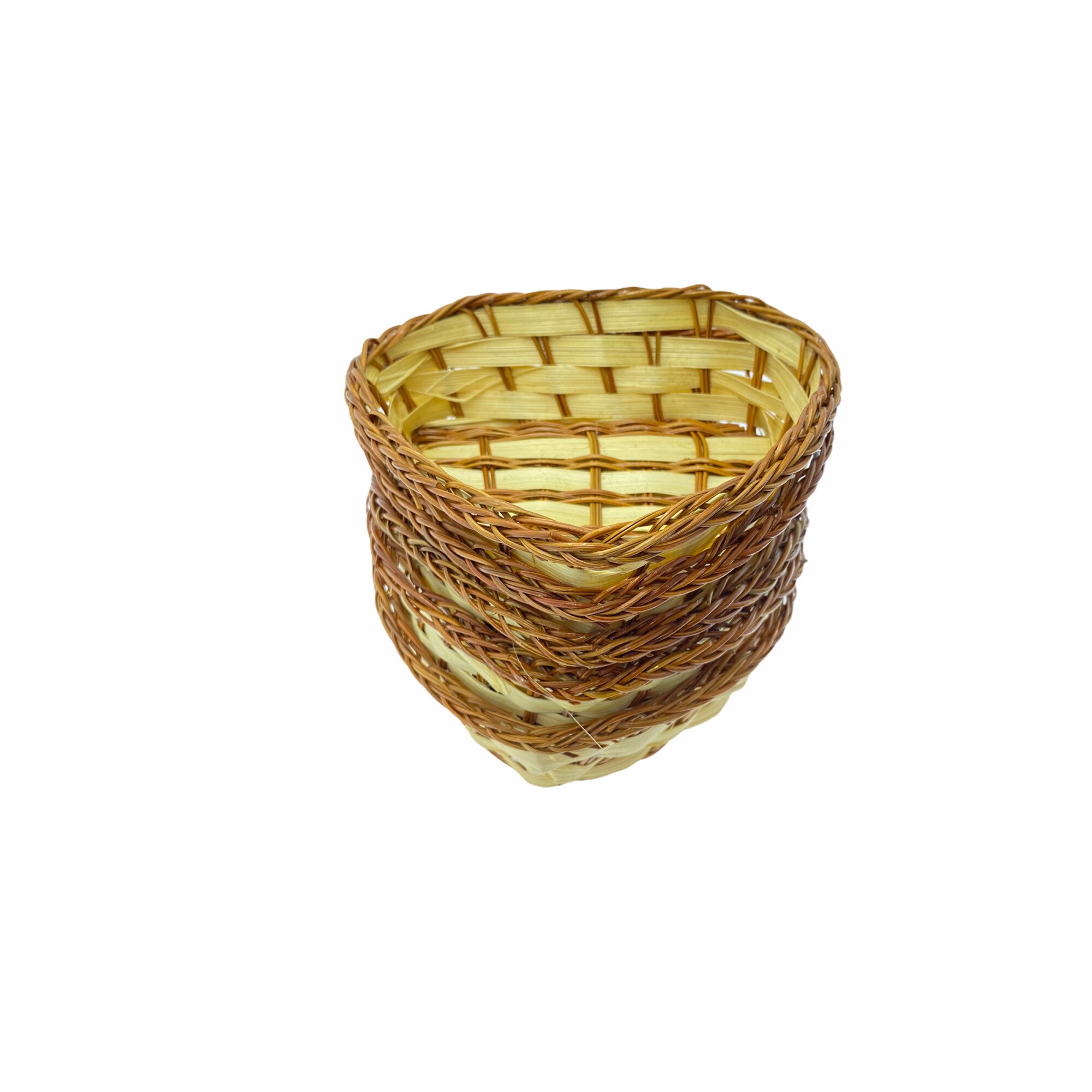 Set 5 cosuri impletite, Atelier, Inima, Crem, Rachita, 14x13x5cm