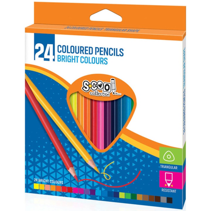 Creioane color S-cool 24 culori/set