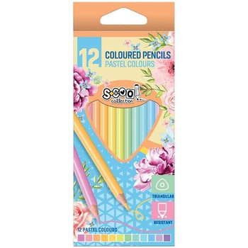 Creioane color S-cool pastel, 12 culori/set Creioane color S-cool pastel, 12 culori/set