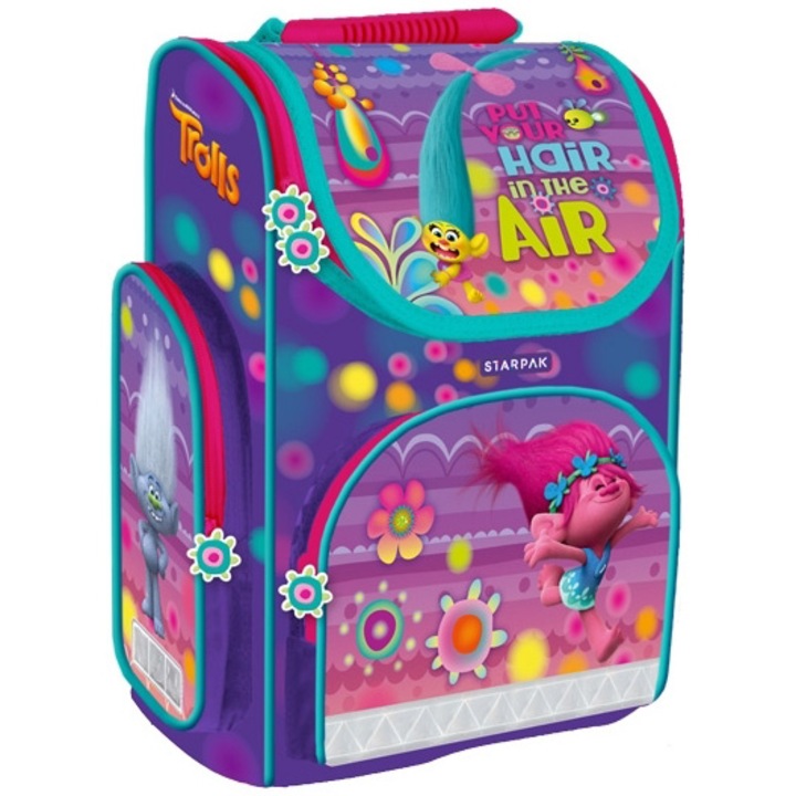 Ghiozdan - carcasa tare TROLLS, 37x27x14,5cm - STARPAK
