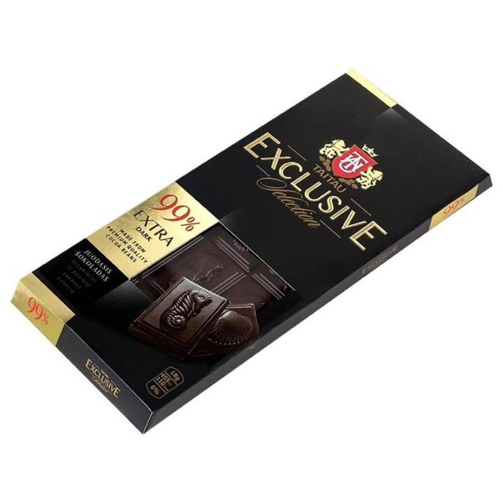 Ciocolata Neagra Tai Tau Exclusive, 90 g, 99% Cacao