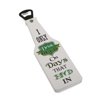 Desfacator sticle bere lemn vintage, Versa Home, 6,5 x 24 cm, Alb Desfacator sticle bere lemn vintage, Versa Home, 6,5 x 24 cm, Alb