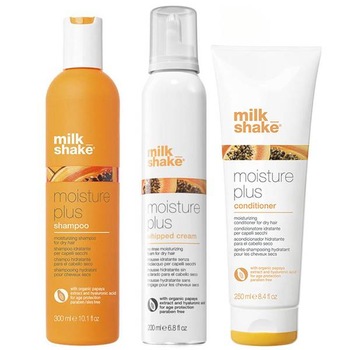 Pachet hidratare moisture plus milk shake - Sampon 300ml, Balsam 250ml, Crema 200ml 750 ml Pachet hidratare moisture plus milk shake - Sampon 300ml, Balsam 250ml, Crema 200ml 750 ml