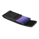 Калъф за телефон, съвместим с Lava 4G Iris 550 (2015), с метална въртяща се щипка, текстилен материал, черен