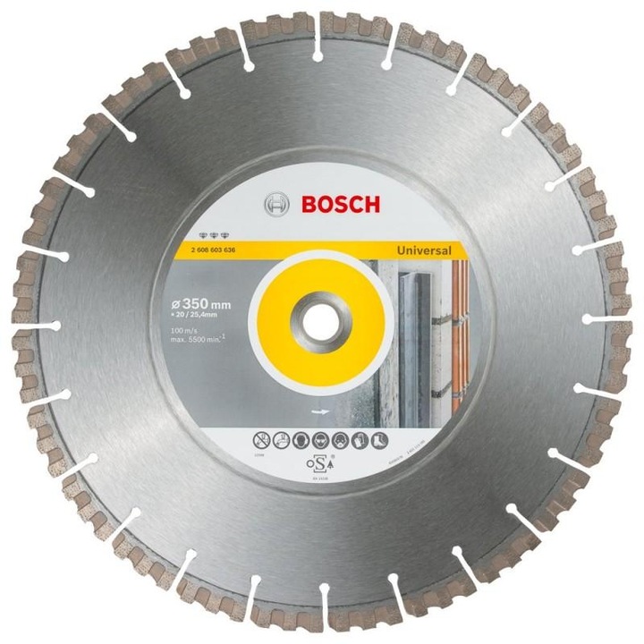 Disc diamantat Bosch, Best for Universal, 350 x 20/25.4 mm, taiere universala