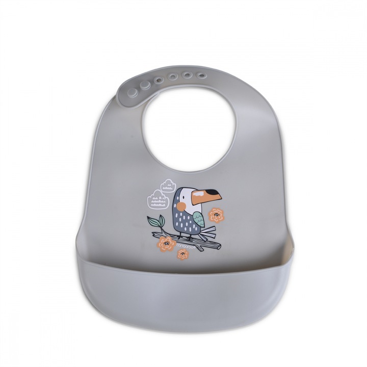 Baveta din silicon Cangaroo Rooibos Grey