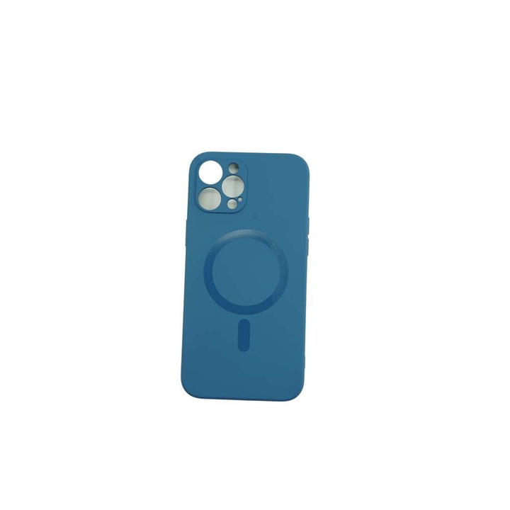 Защитен калъф, съвместим с Apple iPhone 12 Pro Mag Safe Silicone Тъмно син