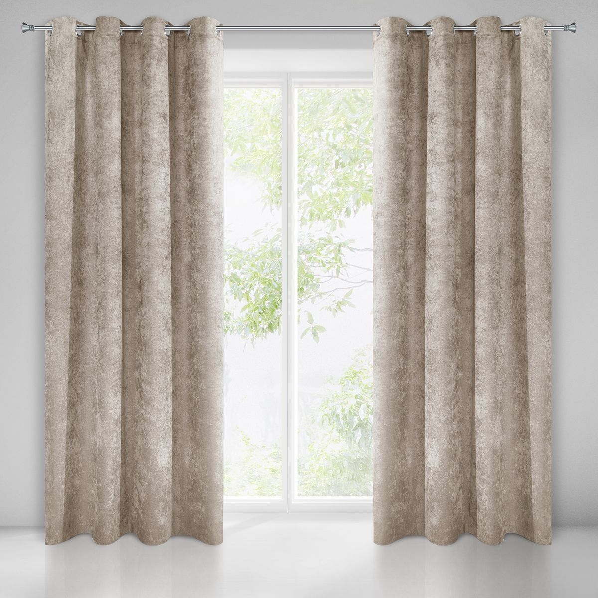 Perdea decorativa cu inele metalice, ANISA 140x250 cm, Eurofirany, Bej inchis