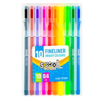 Fineliner S-cool, varf 0.4 mm, 10 culori/set Fineliner S-cool, varf 0.4 mm, 10 culori/set