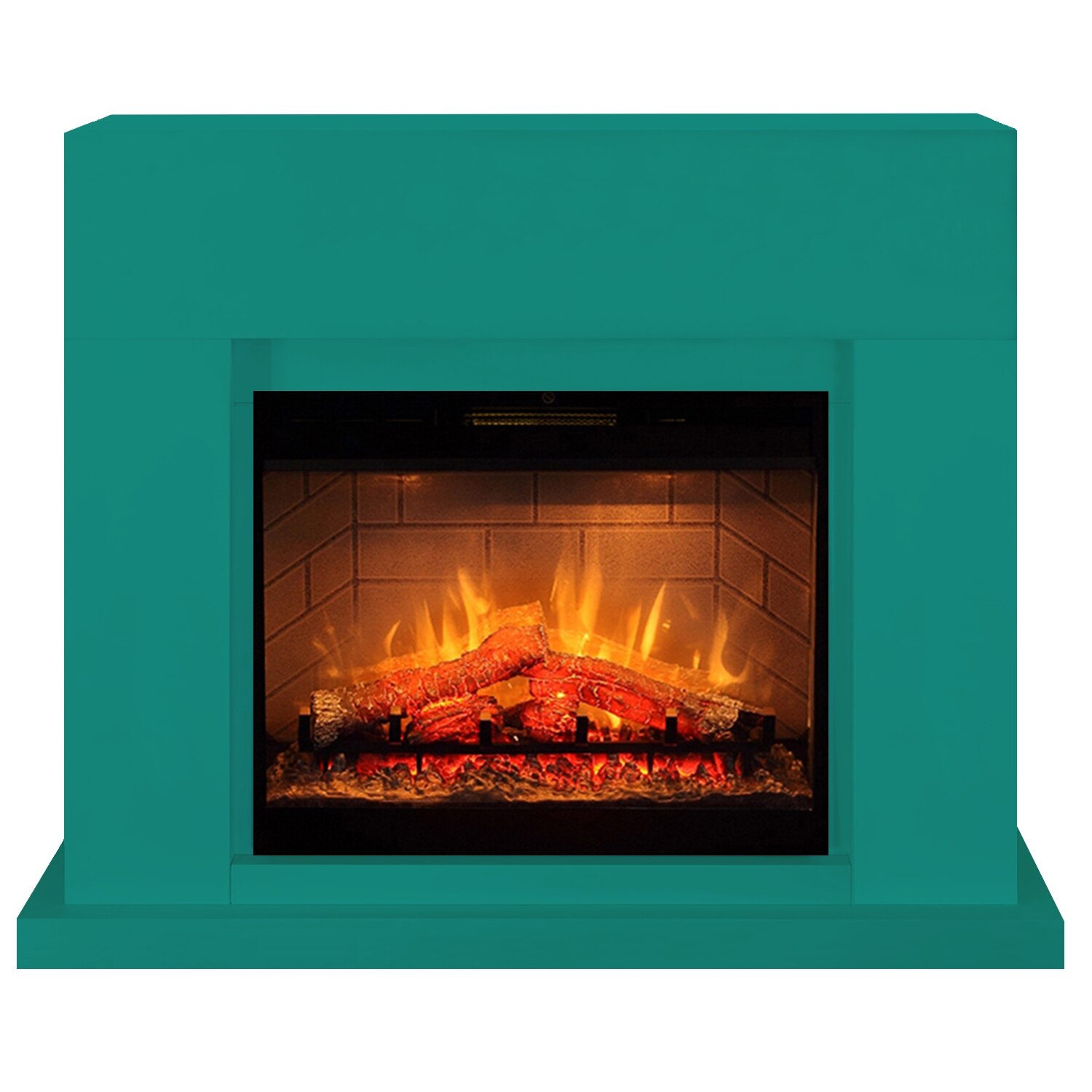 Semineu electric New Cubus Turquoise cu focar electric 3D Dimplex Optiflame FDX-2608 si sunet