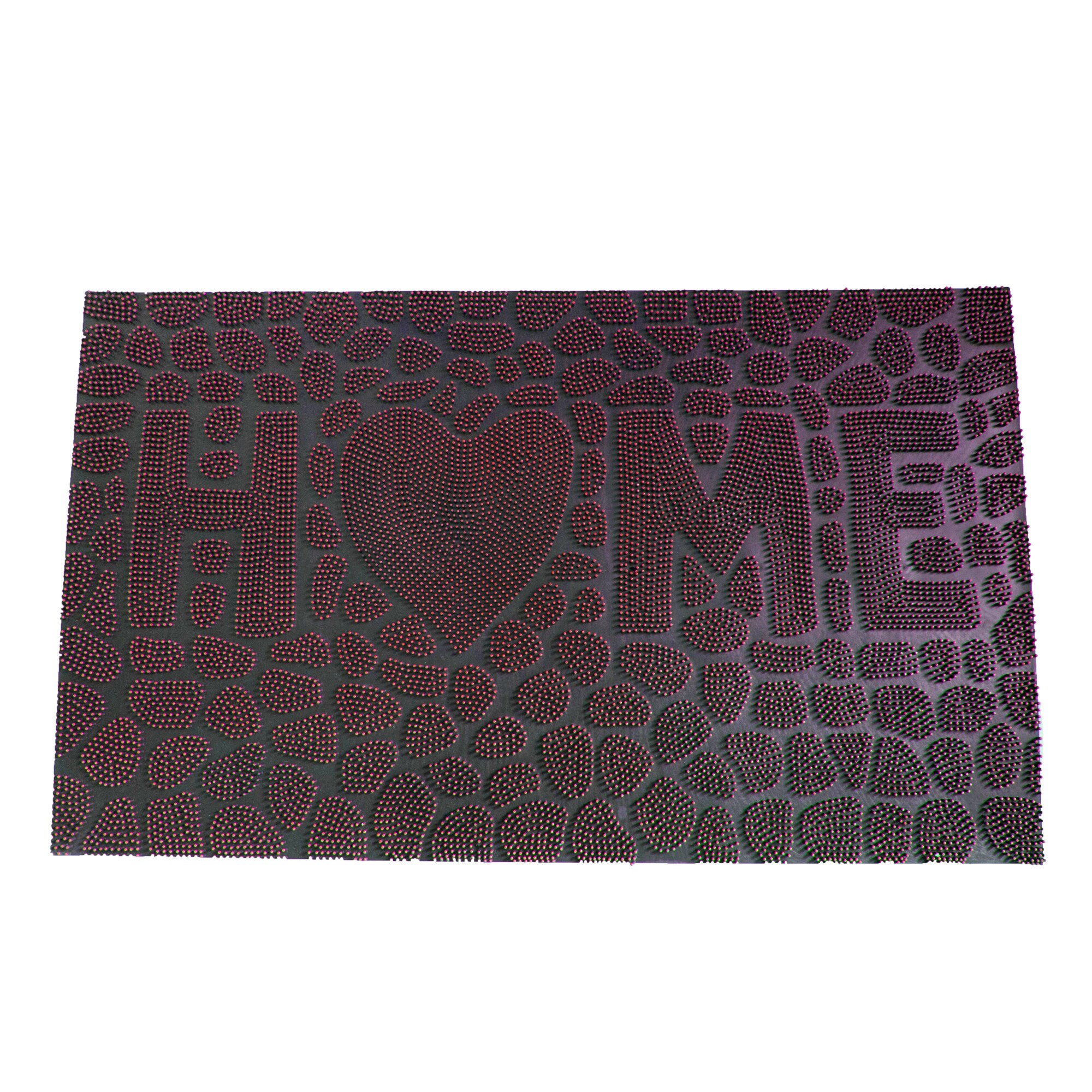 Covoras intrare 3D, 45x75cm, cauciuc, rectangular, model Home, culoare grena, tip trafic intens, gramaj 1000 g