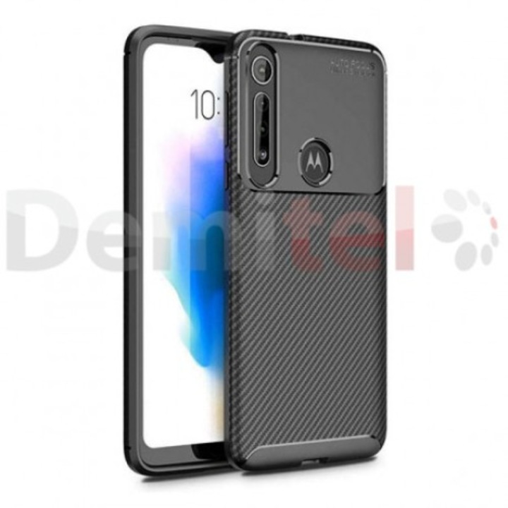 Калъф за телефон Carbon Case за Motorola One Macro, черен