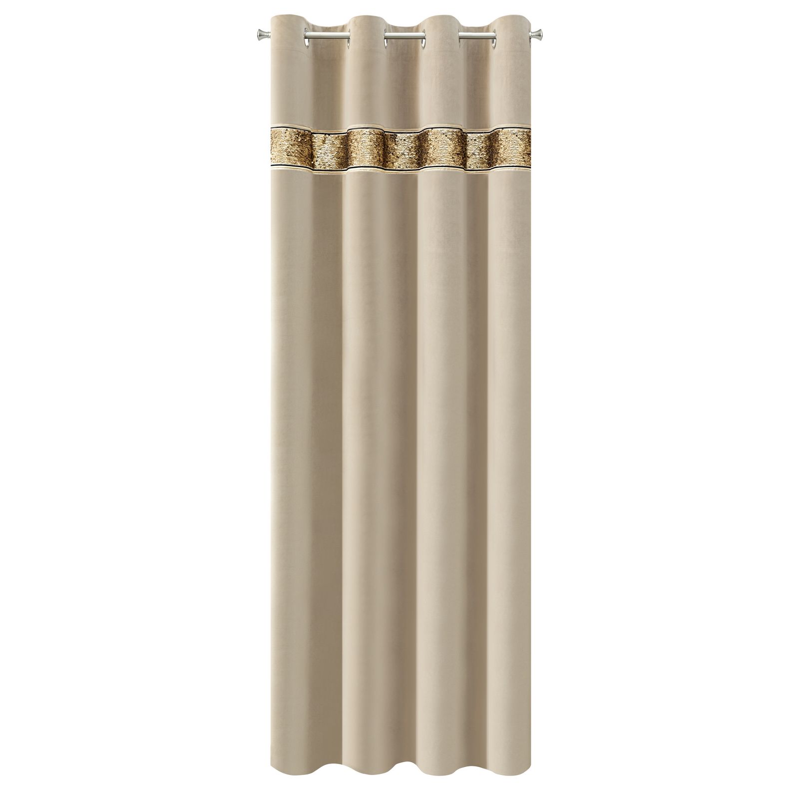 Perdea decorativa cu inele metalice, BUENO 140x250 cm, Eurofirany, Bej