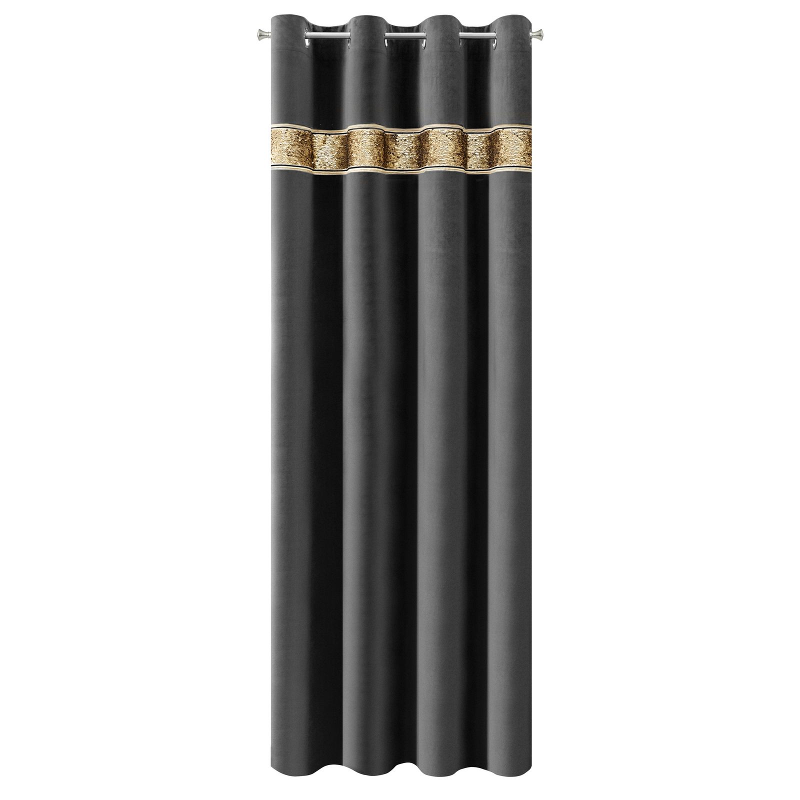 Perdea decorativa cu inele metalice, BUENO 140x250 cm, Eurofirany, Negru