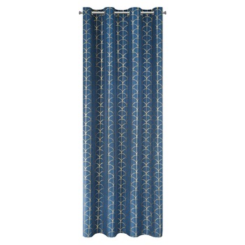 Perdea decorativa cu inele metalice, CANDIE 140x250 cm, Eurofirany, Albastru inchis / Auriu Perdea decorativa cu inele metalice, CANDIE 140x250 cm, Eurofirany, Albastru inchis / Auriu